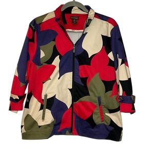 Vintage MULTIPLES Womens cotton jacket colorful cotton Petite L bold statement